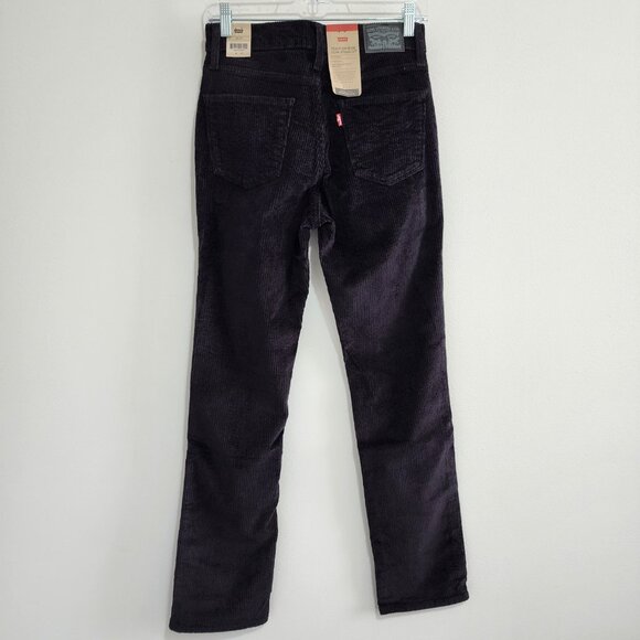 Levi's 724 High Rise Straight Corduroy Pants 28 Black NWT - Picture 2 of 7